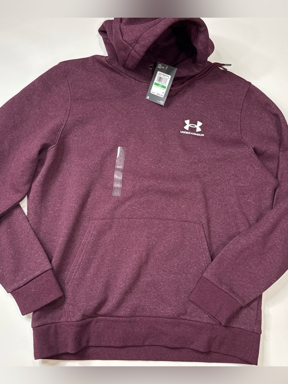 UNDER ARMOUR MEN'S LARGE ESSENTIAL FLEECE LOOSE FIT HOODIE NEW A030826